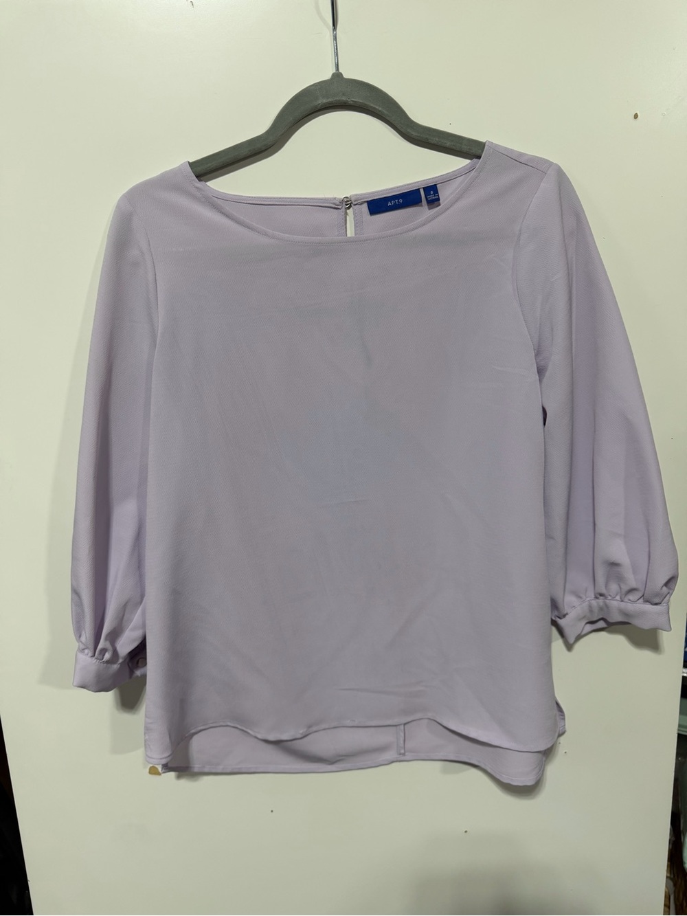 Apt. 9 Lilac Boatneck 3/4 Puff-Sleeve Blouse